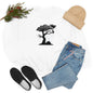 Ghost Cat Calling The Witch From The Tree Crewneck Sweatshirt, Unisex Heavy Blend, Halloween Hoodie, Cute Halloween Gifts
