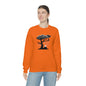 Ghost Cat Calling The Witch From The Tree Crewneck Sweatshirt, Unisex Heavy Blend, Halloween Hoodie, Cute Halloween Gifts