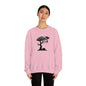Ghost Cat Calling The Witch From The Tree Crewneck Sweatshirt, Unisex Heavy Blend, Halloween Hoodie, Cute Halloween Gifts