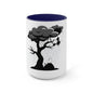 Ghost Cat Calling The Witch From The Tree Mug, Two-Tone Coffee Mugs, Halloween Mug, Fall Coffee Mug, Autumn Mug, Best Friend Gift, Spooky Love, Cocoa Mug