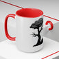 Ghost Cat Calling The Witch From The Tree Mug, Two-Tone Coffee Mugs, Halloween Mug, Fall Coffee Mug, Autumn Mug, Best Friend Gift, Spooky Love, Cocoa Mug