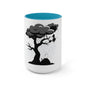 Ghost Cat Calling The Witch From The Tree Mug, Two-Tone Coffee Mugs, Halloween Mug, Fall Coffee Mug, Autumn Mug, Best Friend Gift, Spooky Love, Cocoa Mug