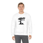 Ghost Cat Calling The Witch From The Tree Crewneck Sweatshirt, Unisex Heavy Blend, Halloween Hoodie, Cute Halloween Gifts