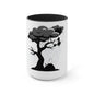 Ghost Cat Calling The Witch From The Tree Mug, Two-Tone Coffee Mugs, Halloween Mug, Fall Coffee Mug, Autumn Mug, Best Friend Gift, Spooky Love, Cocoa Mug