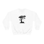 Ghost Cat Calling The Witch From The Tree Crewneck Sweatshirt, Unisex Heavy Blend, Halloween Hoodie, Cute Halloween Gifts