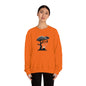 Ghost Cat Calling The Witch From The Tree Crewneck Sweatshirt, Unisex Heavy Blend, Halloween Hoodie, Cute Halloween Gifts