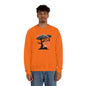 Ghost Cat Calling The Witch From The Tree Crewneck Sweatshirt, Unisex Heavy Blend, Halloween Hoodie, Cute Halloween Gifts