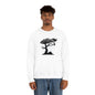 Ghost Cat Calling The Witch From The Tree Crewneck Sweatshirt, Unisex Heavy Blend, Halloween Hoodie, Cute Halloween Gifts