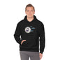 Vampire Wolfdog Under The Moon Hooded Sweatshirt, Unisex Heavy Blend, Halloween Hoodie, Cute Halloween Gifts