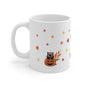 Little Cat with Pumpkin Coffee Mug, Halloween Mug, Cat with Pumpkin Coffee Cup, Fall Coffee Mug, Autumn Mug, Best Friend Gift, Spooky Love, Cocoa Mug