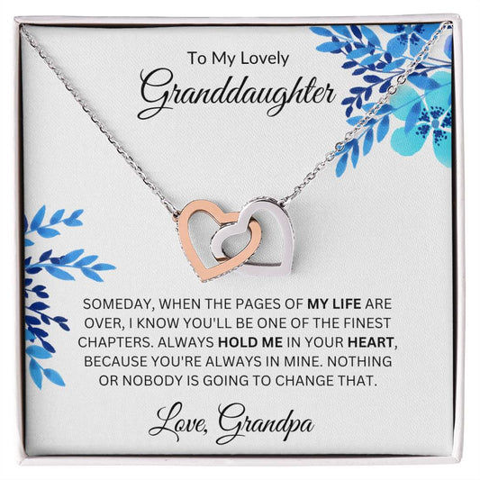 To My Lovely Granddaughter | Interlocking Hearts Grandpa
