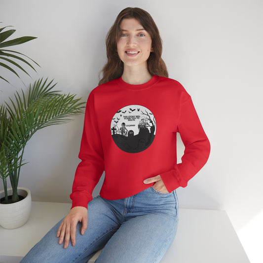 Skulls Talking In The Grave Crewneck Sweatshirt, Unisex Heavy Blend, Halloween Hoodie, Cute Halloween Gifts