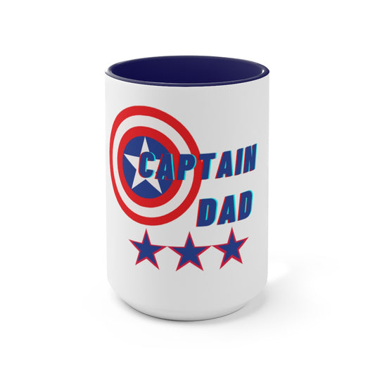 Captain Dad Mug, Daddy You're Our Superhero, Two-Tone Coffee Mugs, Best Dad Mug, Father's Day Mug, Super Father Mug, Gift For Father, Daddy's birthday, Christmas Gift