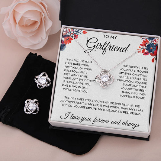 To My Girlfriend | Love Knot Earring And Necklace