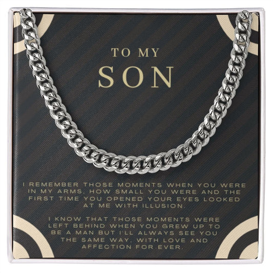 To My Son, Cuban Link Chain, Keepsake Gift For Son, Birthday Gift, Graduation Gift, Christmas Gifts,Parents to Son Gifts