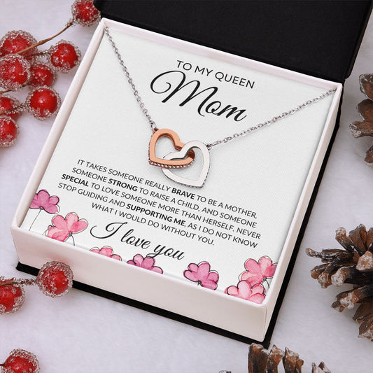 To My Queen Mom | Interlocking Hearts Necklace