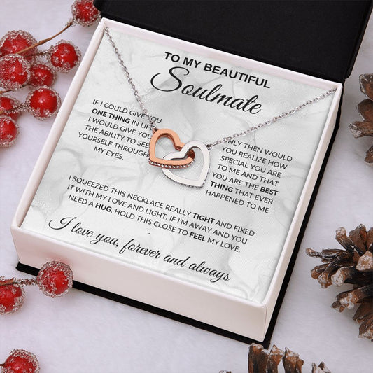 To My Beautiful Soulmate | Interlocking Hearts Necklace