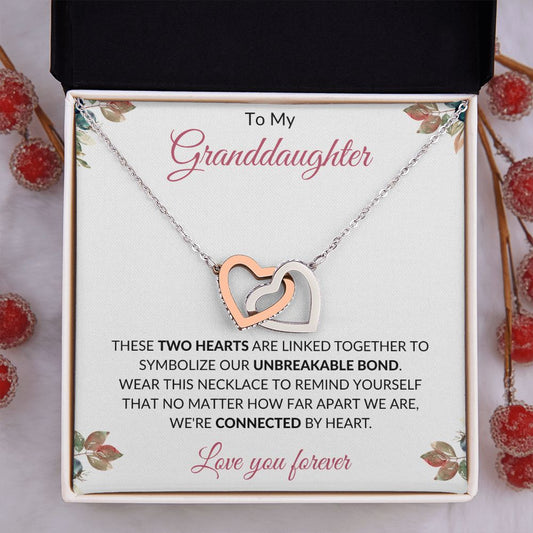 To My Granddaughter | Interlocking Hearts Necklace