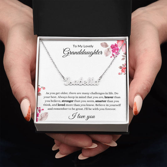 To My Lovely Granddaughter | Custom Name Necklace